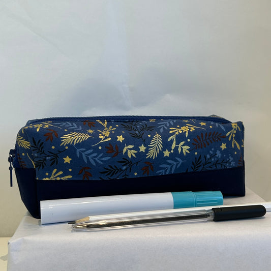 Chunky pencil case; blue sparkle